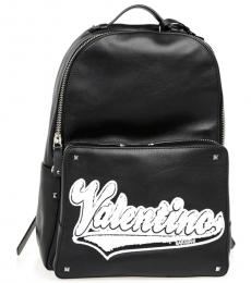 Valentino Garavani Black Rockstud Large Backpack