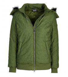 Emporio Armani Green Leaf Embroidery Detail Jacket