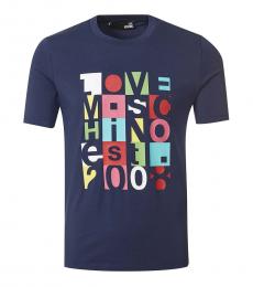 Love Moschino Dark Blue Graphic Print T-Shirt