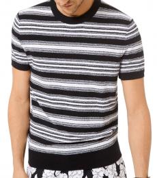 Michael Kors Black Striped Boucle Blend Sweater