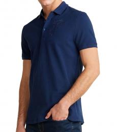 Versace Collection Indigo Blue Medusa Chest Polo