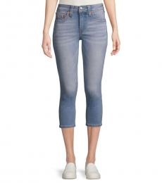 True Religion Minty Blue Skinny-Fit Cropped Jeans