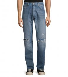 7 For All Mankind Destroyed Vintage Straight-Fit Distressed Jeans
