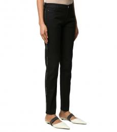 Emporio Armani Black Logo Embroidered Fitted Jeans