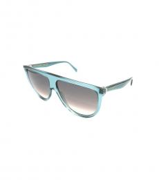 Transparent Turquoise Retro Sunglasses