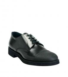 Versace Collection Black Vintage Leather Lace Ups
