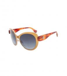 Balenciaga Mustard Havana-Blue Gradient Sunglasses