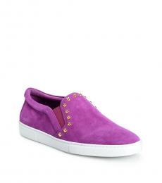 Salvatore Ferragamo Purple Spargi Studded Loafers