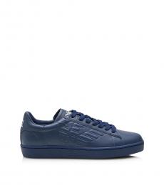 Emporio Armani Dark Blue Low Top Logo Sneakers