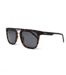 Salvatore Ferragamo Matte Tortoise Rectangle Sunglasses