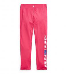 Ralph Lauren Girls Dark Pink Stretch Legging Pants