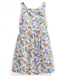Ralph Lauren Little Girls Preppy Floral Poplin Dress
