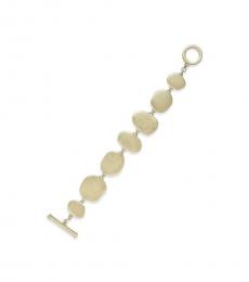 Gold Tone Hammered Link Bracelet
