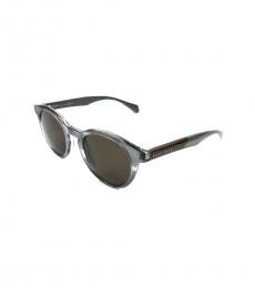 Hugo Boss Dark Grey Horn Round Sunglasses