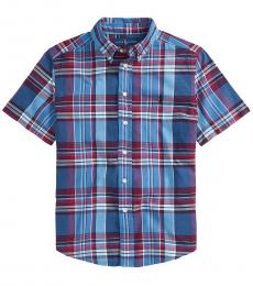 Ralph Lauren Little Boys Light Blue Multi Madras Shirt