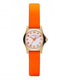 Orange White Dial Watch