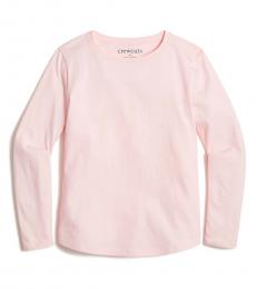 Girls Pink Shirttail Hem T-Shirt