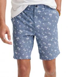Blue Palms Print Shorts