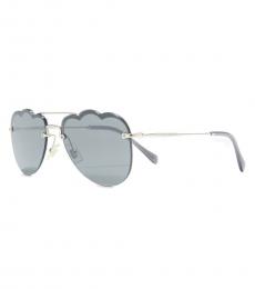 Miu Miu Dark Grey Irregular Sunglasses