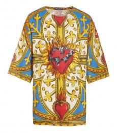 Dolce & Gabbana Multicolor Allover Logo T-Shirt