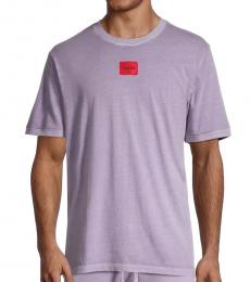 Hugo Boss Purple Crewneck logo T-Shirt