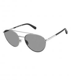 Silver Grey Aviator Sunglasses