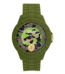 Versus Versace Olive Green Camo Dial Watch