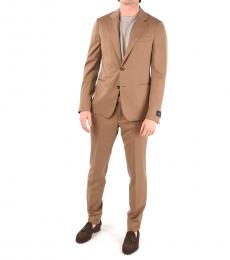 Ermenegildo Zegna Brown Side Vents 2-Button Suit
