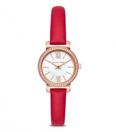 Michael Kors Red Sofie Mother of Pearl Dial Watch