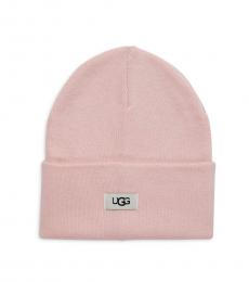 UGG Light Pink Solid Beanie Hat