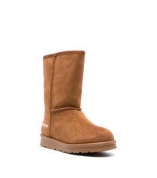 Love Moschino Brown Logo Ankle Boots