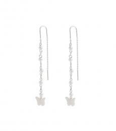Lucky Brand Silver Butterfly Threader Earrings