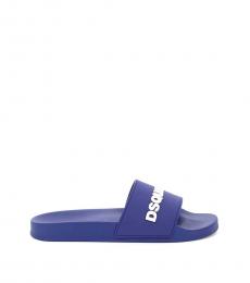 Dsquared2 Blue Logo Rubber Slippers