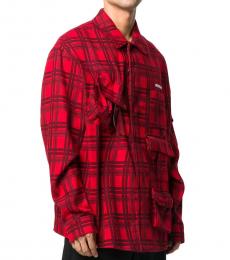 Off-White Red Cotton Check Voyager Shirt