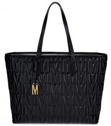 Moschino Black Quilted Large Tote