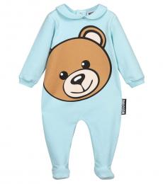 Moschino Baby Girls Sky Big Teddy Footed Jumpsuit