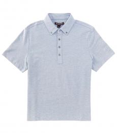 Michael Kors Blue Short Sleeves Button Down Polo 