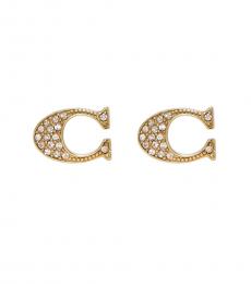 Coach Golden Signature Stud Earrings