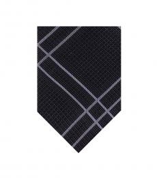 Black Linear Plaid Tie