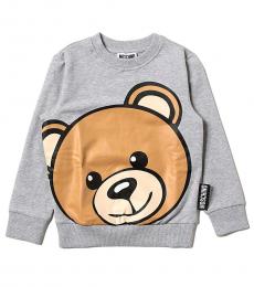 Moschino Little Girls Grey Big Teddy Sweatshirt
