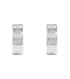 Coach Silver Signature Huggie Earrings
