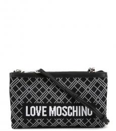 Love Moschino Black Textured Medium Crossbody Bag