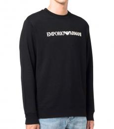 Black Logo-Print Crew-Neck Sweatshirt