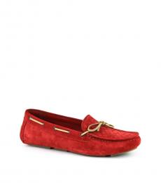 Bottega Veneta Red Woven Vamp Bow Tie Loafers