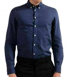 Armani Collezioni Blue Modern Fit Casual Shirt