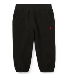 Ralph Lauren Baby Boys Black Cotton-Blend-Fleece Pants