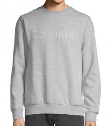 Calvin Klein Grey Logo Cotton-Blend Sweatshirt