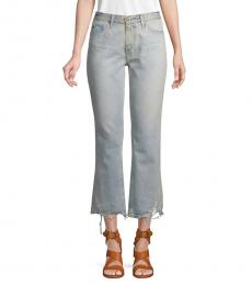 AG Adriano Goldschmied Grey Distressed Cropped Jeans