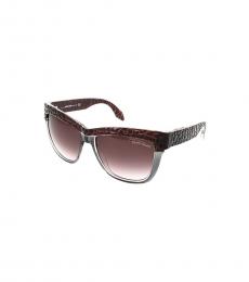 Roberto Cavalli Brown-Grey Rectangular Sunglasses