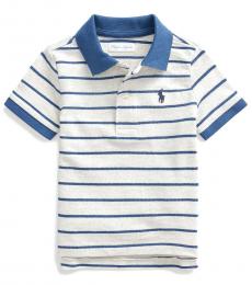 Ralph Lauren Baby Boys Sand Heather Striped Polo